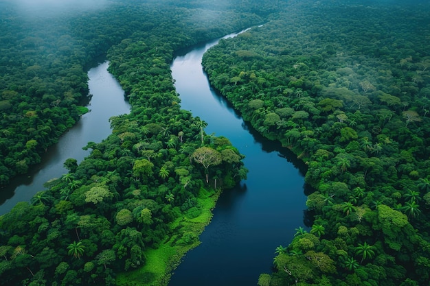 La exuberante selva tropical amazónica El concepto de salvar el planeta