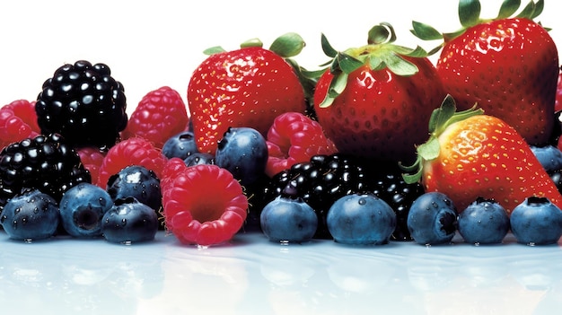 Exuberante variedade de frutas frescas de verão em exposição