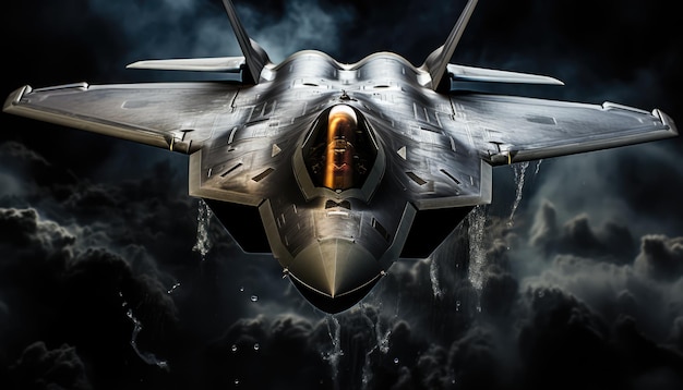 F 22 Raptor Studiolicht auf schwarzem Hintergrund