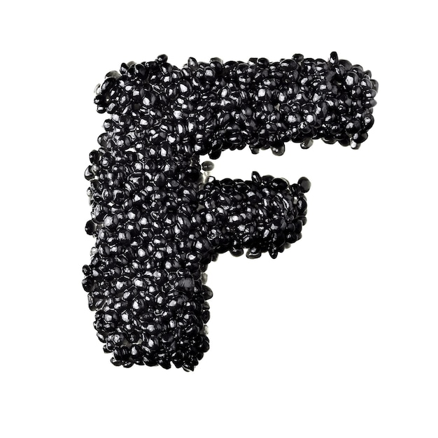 F - Alphabet aus schwarzem Kaviar