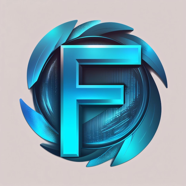 Foto f-buchstaben-logo im 3d-stil futuristische schriftart