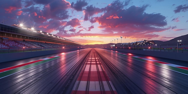 F1-Rennstrecke, Straßenbahn, Tribüne, Stadion für Formel-1-Rennen