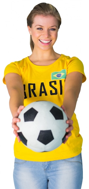 Fã de futebol bonito em brasil camiseta