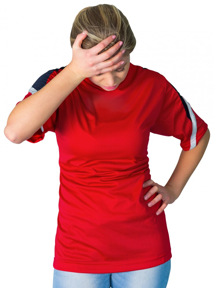 Foto fã de futebol decepcionado em vermelho