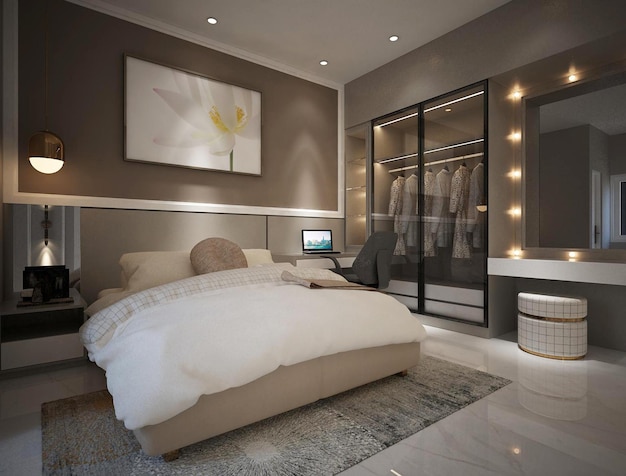 Fabelhaftes und modernes schlafzimmer-innendesign
