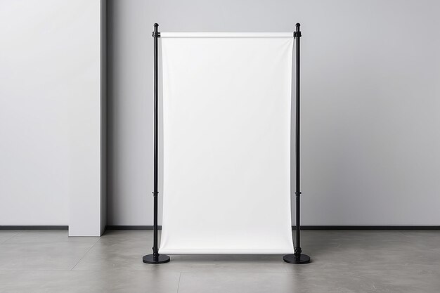 Fabric Banner Signage Mockup mit leerem weißem Leerraum für die Platzierung Ihres Designs