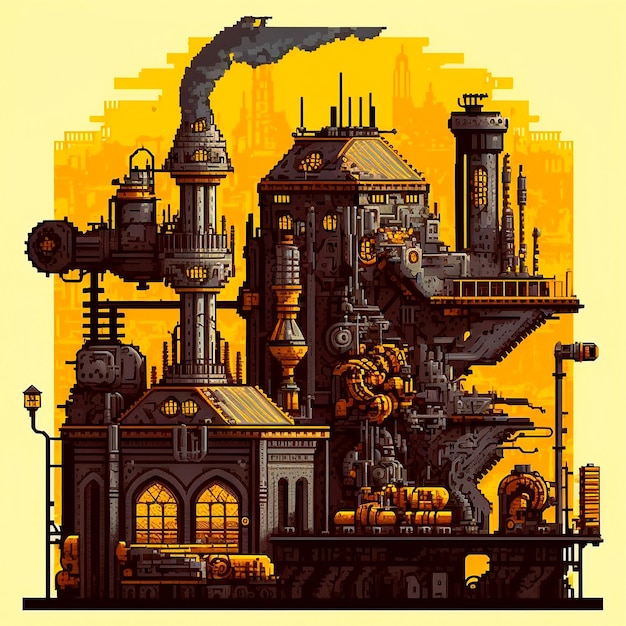 Paisagem de arte pixel · Creative Fabrica