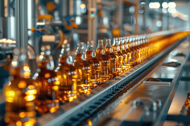Fábrica de producción y embotellado de bebidas alcohólicas