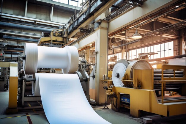 Fábrica para la producción de papel y cartón Equipo de producción para la fabricación de papel Gran máquina La máquina hace papel