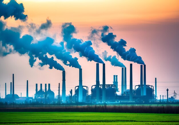 Fábrica que produce contaminación por CO2