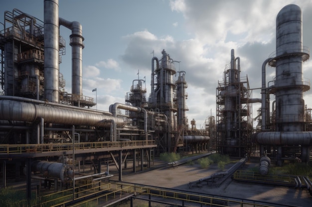 Fábrica de refinería de petróleo Generate Ai