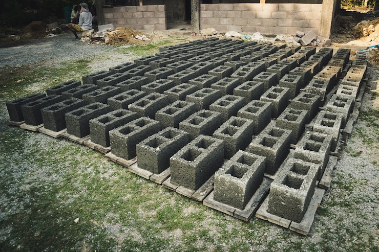 Foto fabricação de tijolos fabricação de tijolos tradicional moldando o solo em alguma forma de caixa e deixe-o secar ao sol antes de queimá-lo para o próximo processo