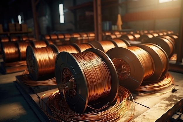 Fabricación de alambres de cobre y bobinas de cables de bronce en la fábrica