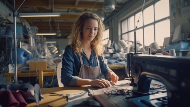 Foto fabricación de moda costurera artesana estudio de diseño de ropa