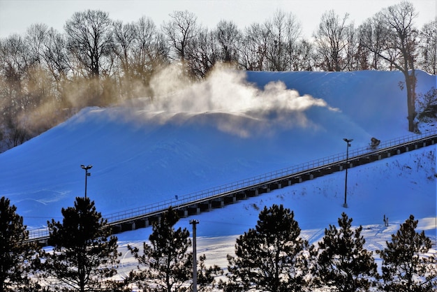 fabricación de nieve