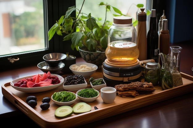 fabricante de café de gotejamento do vietnam na mesa da cozinha fotografia de alimentos de publicidade profissional
