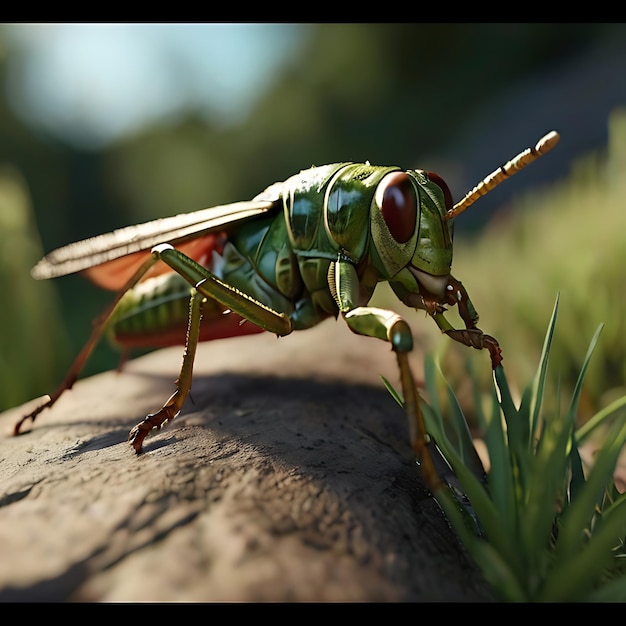 Foto faça-me uma imagem de uma fábula que é o gafanhoto e a formiga gerada pela ia