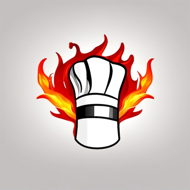 Faça um logotipo da Power House e o conceito é Chef Cap e Hot Fire Chili Power picante fundo branco