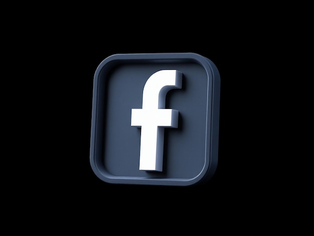 Facebook-Logo 3D-Rendering