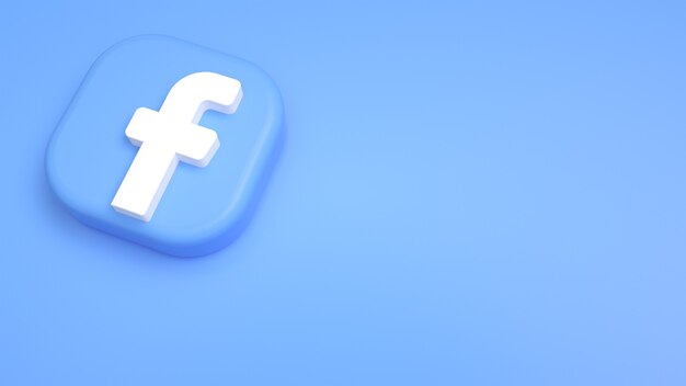 Facebook Logo Minimaler 3D-Hintergrund