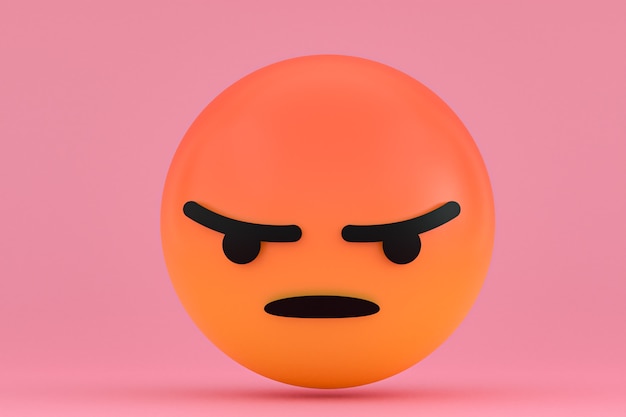 Facebook Reaktionen Emoji 3d rendern, Social Media Symbol