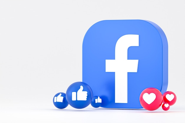 Facebook-Reaktionen Emoji, Social-Media-Ballonsymbol mit Facebook-Symbolmuster