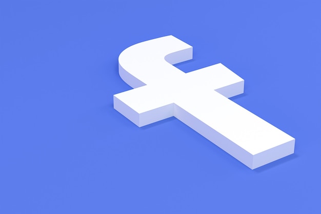 Facebook Social Media Logo in 3D-Rendering gesetzt