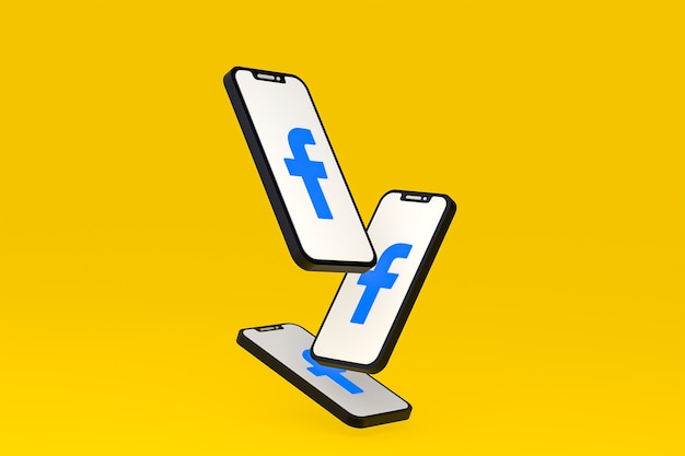 Facebook-Symbol auf dem Bildschirm Smartphone oder Handy 3D-Rendering