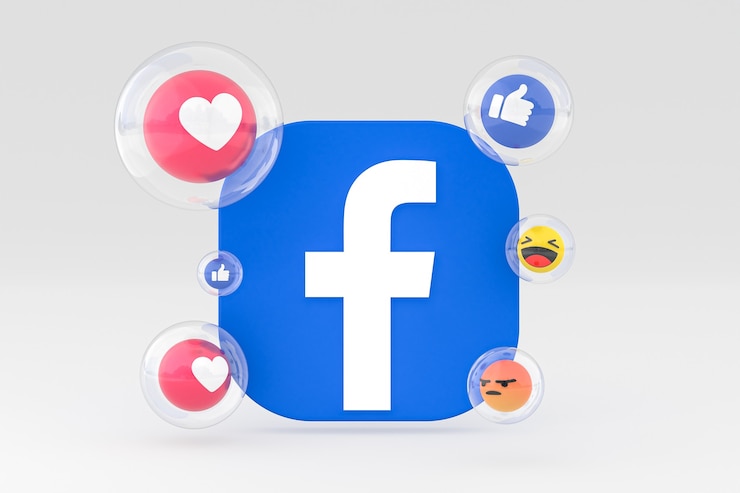 Foto facebook-symbol auf dem bildschirm smartphone oder handy 3d-rendering