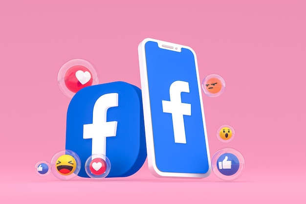 Facebook-Symbol auf dem Bildschirm Smartphone oder Handy 3D-Rendering