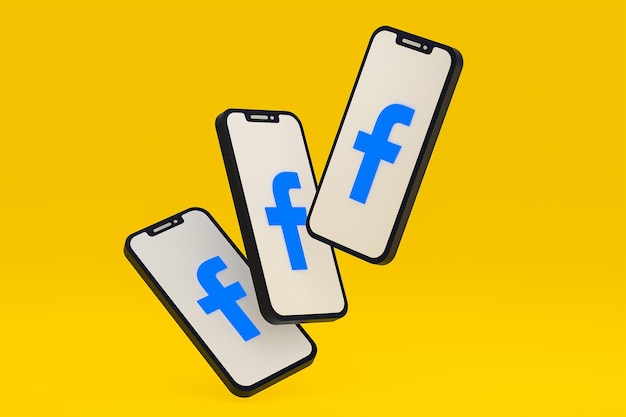 Facebook-Symbol auf dem Bildschirm Smartphone oder Handy 3D-Rendering