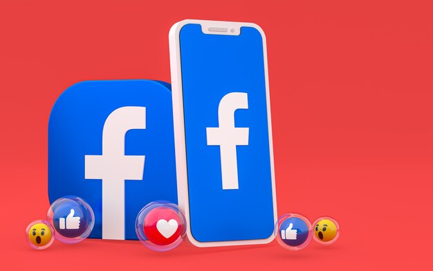 Facebook-Symbol auf dem Bildschirm Smartphone und Facebook-Reaktionen lieben, wow, wie Emoji mit Kopienraum