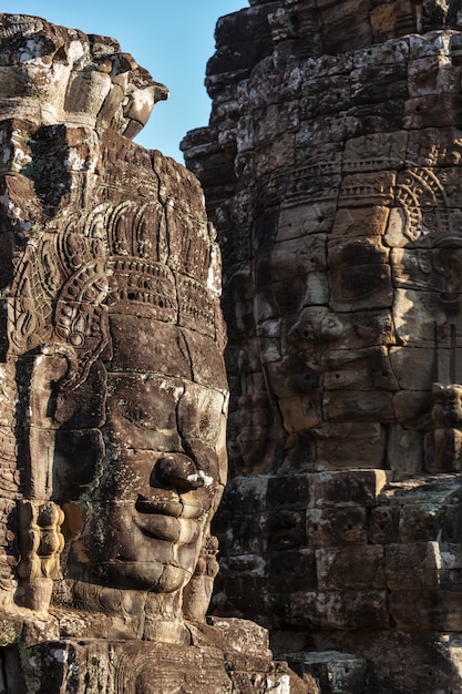 Faces do templo de Bayon, Angkor, Camboja