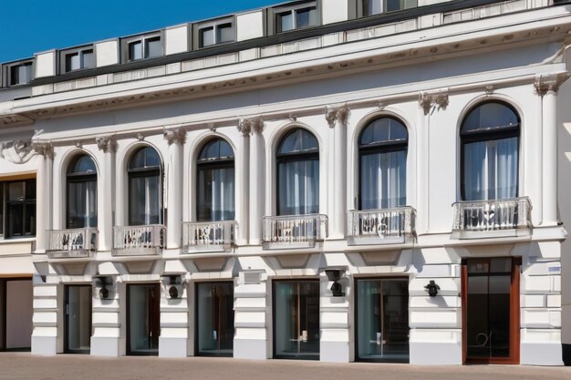 Foto la fachada blanca clásica de la casa de la cultura