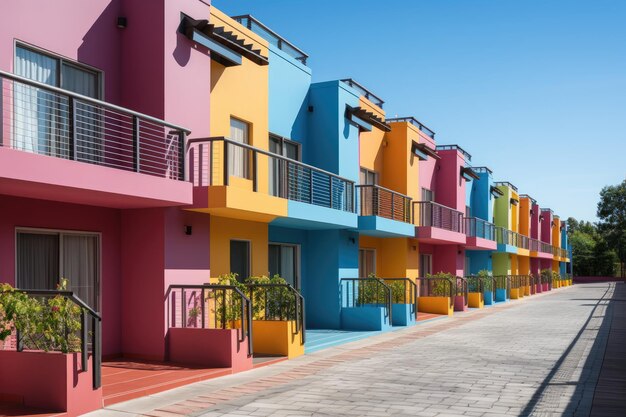 La fachada de la casa moderna es brillante y húmeda fotografía profesional