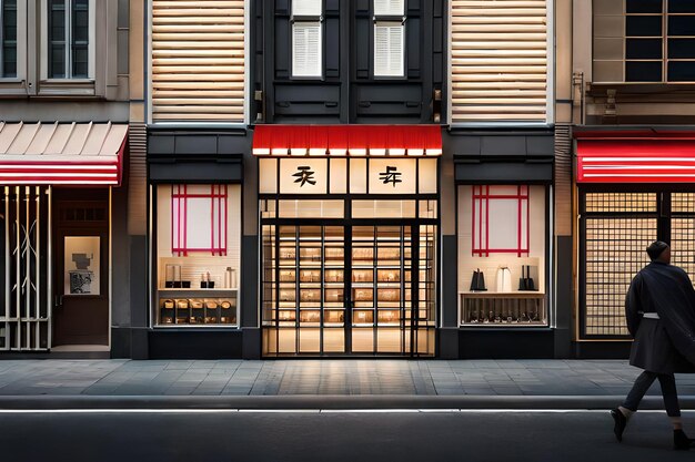 fachada de vitrine de loja japonesa