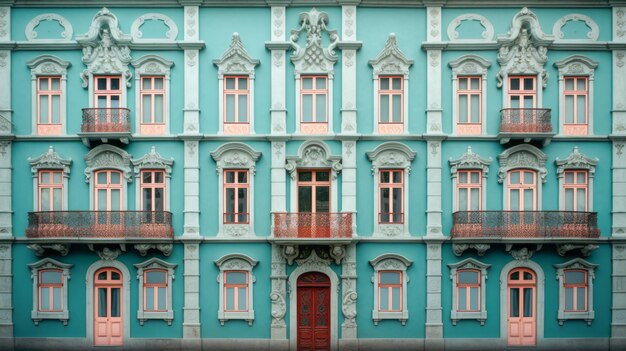 Fachada de un edificio estampado.