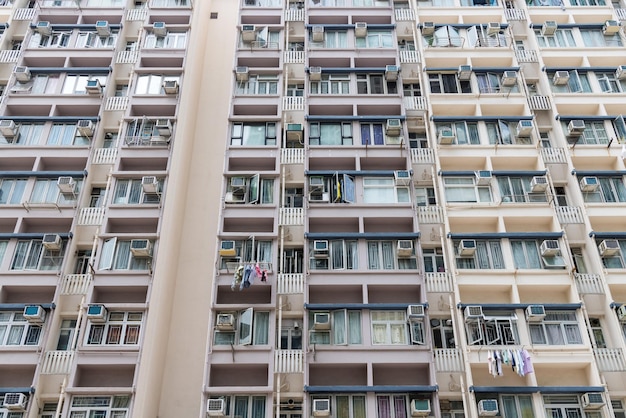Foto la fachada de un edificio residencial de hong kong
