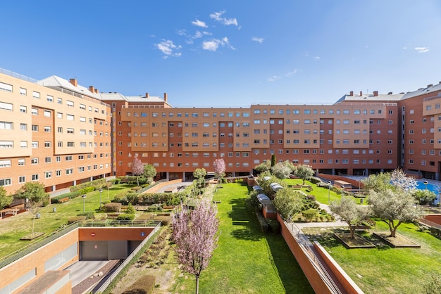 Fachada interior de um complexo residencial