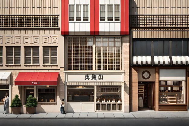 fachadas de edifícios de ruas japonesas fachadas de lojas asiáticas para fundo 2D