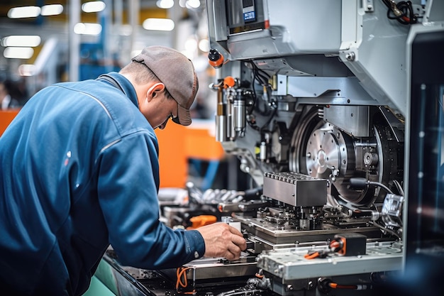 Fachleute, die verschiedene Maschinen in einem verarbeitenden oder industriellen Betrieb bedienen