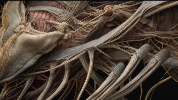 Foto un facho de cables y una aguja están sobre una mesa