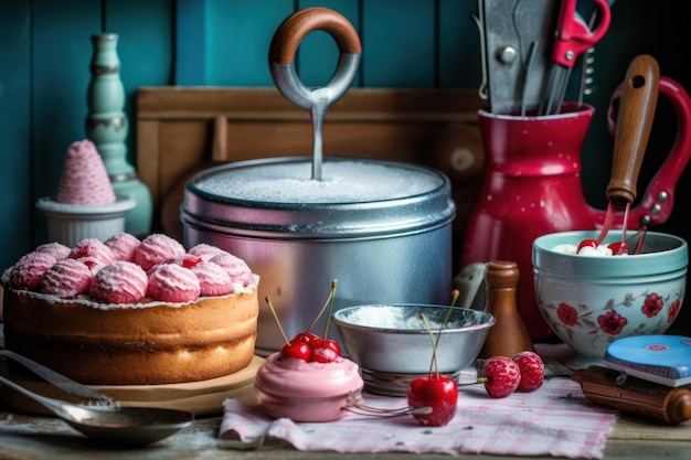 factastic Cherry Lambeth Cake publicidad profesional fotografía de alimentos