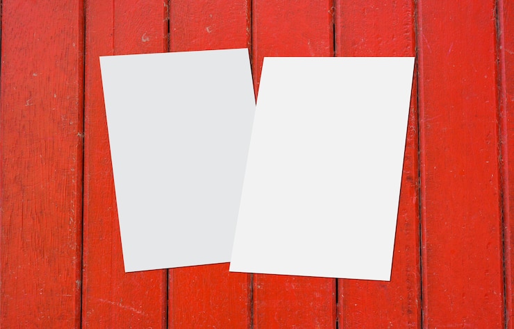Factura de folleto de cartel del menú premium, folleto de portada de fax en papel de carta o archivo JPEG en blanco sin letra
