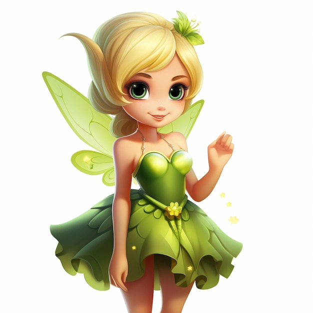 Fada Tinkerbell menina bonita desenho animado chibi