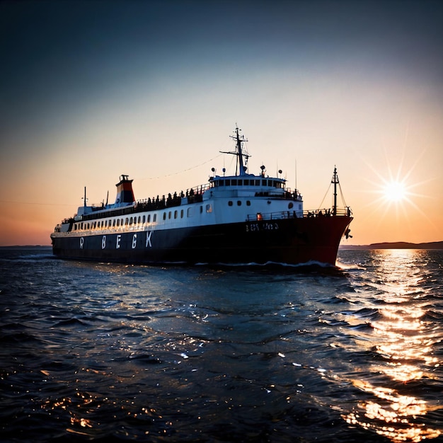 Foto fährboot ozeanfahrzeug zur beförderung von passagieren über wasser