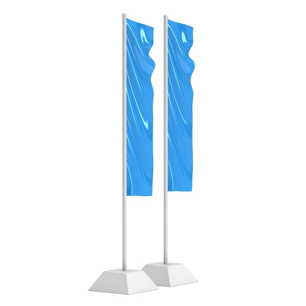 Foto fahne blau expo banner stand 3d