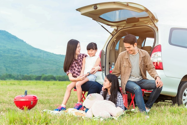 fahre in die Ferien-Familie