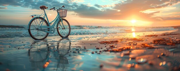 Fahrrad am Strand geparkt