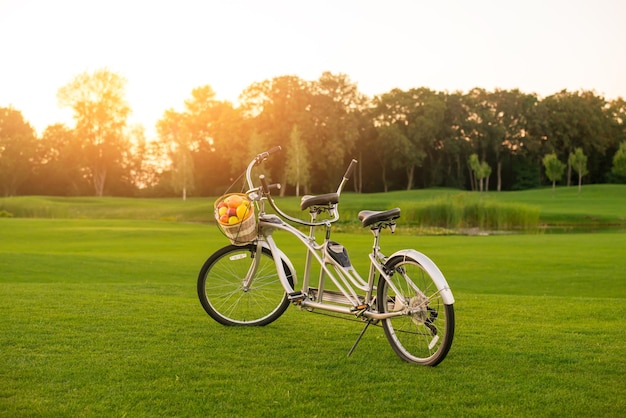 Fahrrad auf Gras